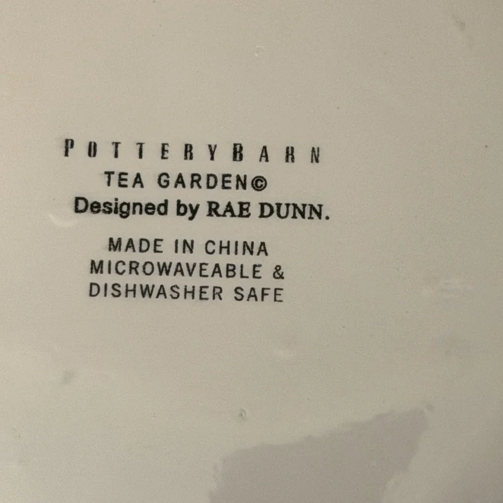 Vintage Pottery Barn Rae Dunn Tea Garden Believe Inspire Plate Set Lot of 2